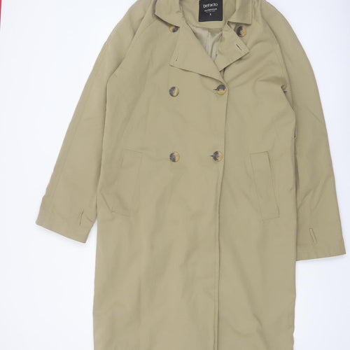 DeFacto Women’s Beige Trench Coat Long Cotton Blend S