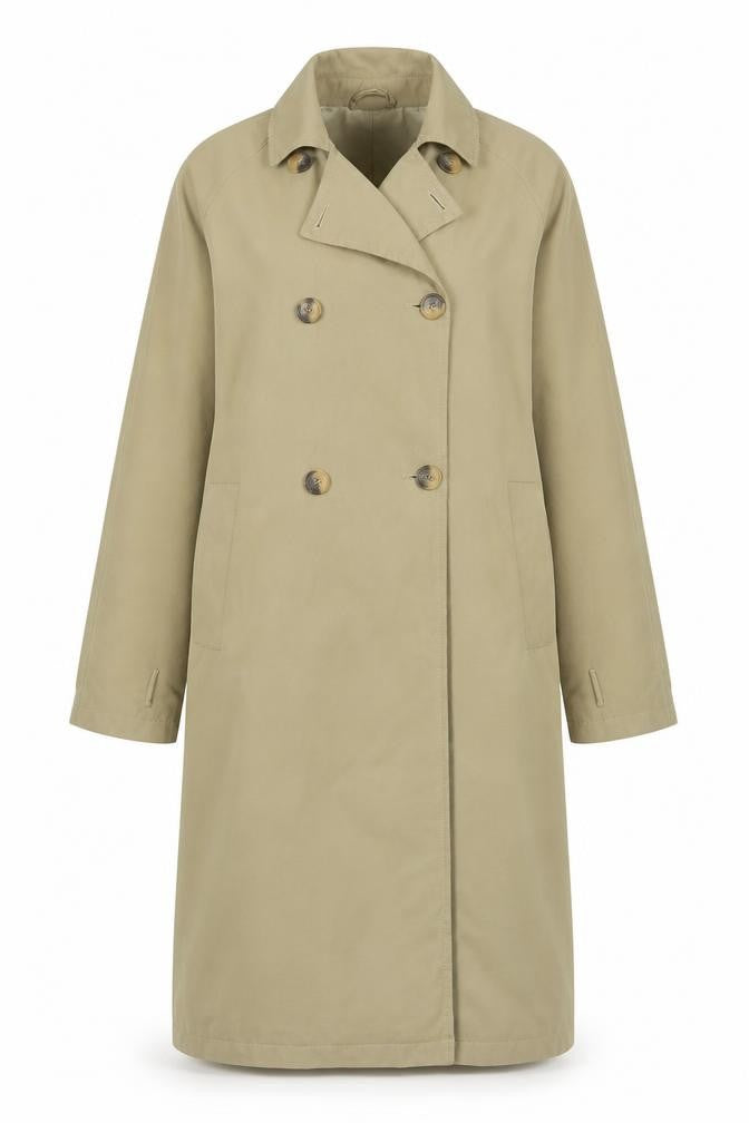 DeFacto Women’s Beige Trench Coat Long Cotton Blend S