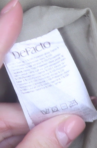 DeFacto Women’s Beige Trench Coat Long Cotton Blend S