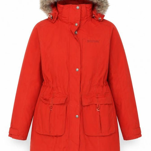 Regatta Womens Red Waterproof Parka Coat UK 14 Hooded Faux Fur Outdoor
