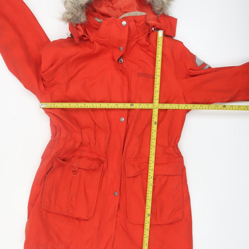 Regatta Womens Red Waterproof Parka Coat UK 14 Hooded Faux Fur Outdoor