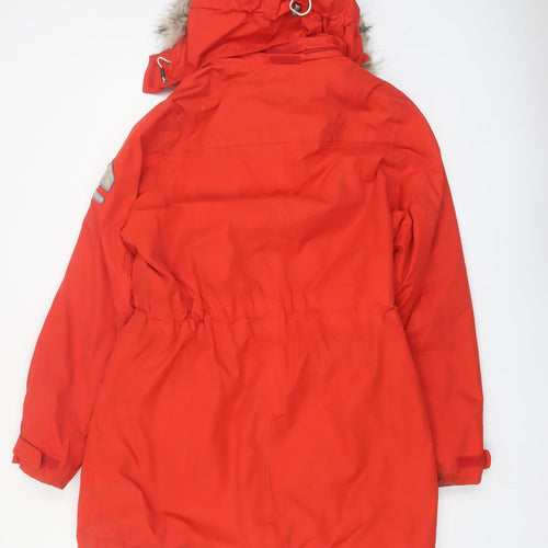 Regatta Womens Red Waterproof Parka Coat UK 14 Hooded Faux Fur Outdoor