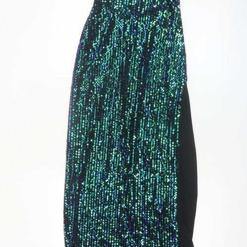 Rare London Women’s Green Sequin Bodycon Long Dress Size 6