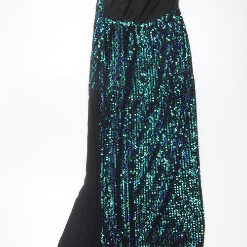 Rare London Women’s Green Sequin Bodycon Long Dress Size 6