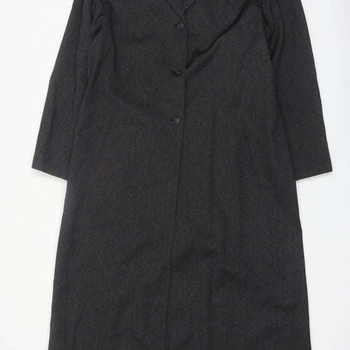 Larry Levine Women’s Grey Pinstripe Long Overcoat Size 16