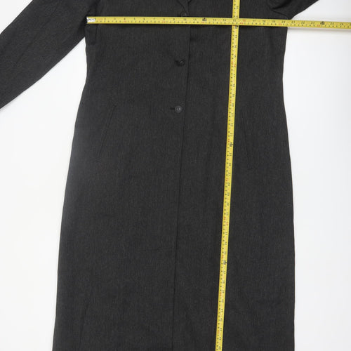 Larry Levine Women’s Grey Pinstripe Long Overcoat Size 16