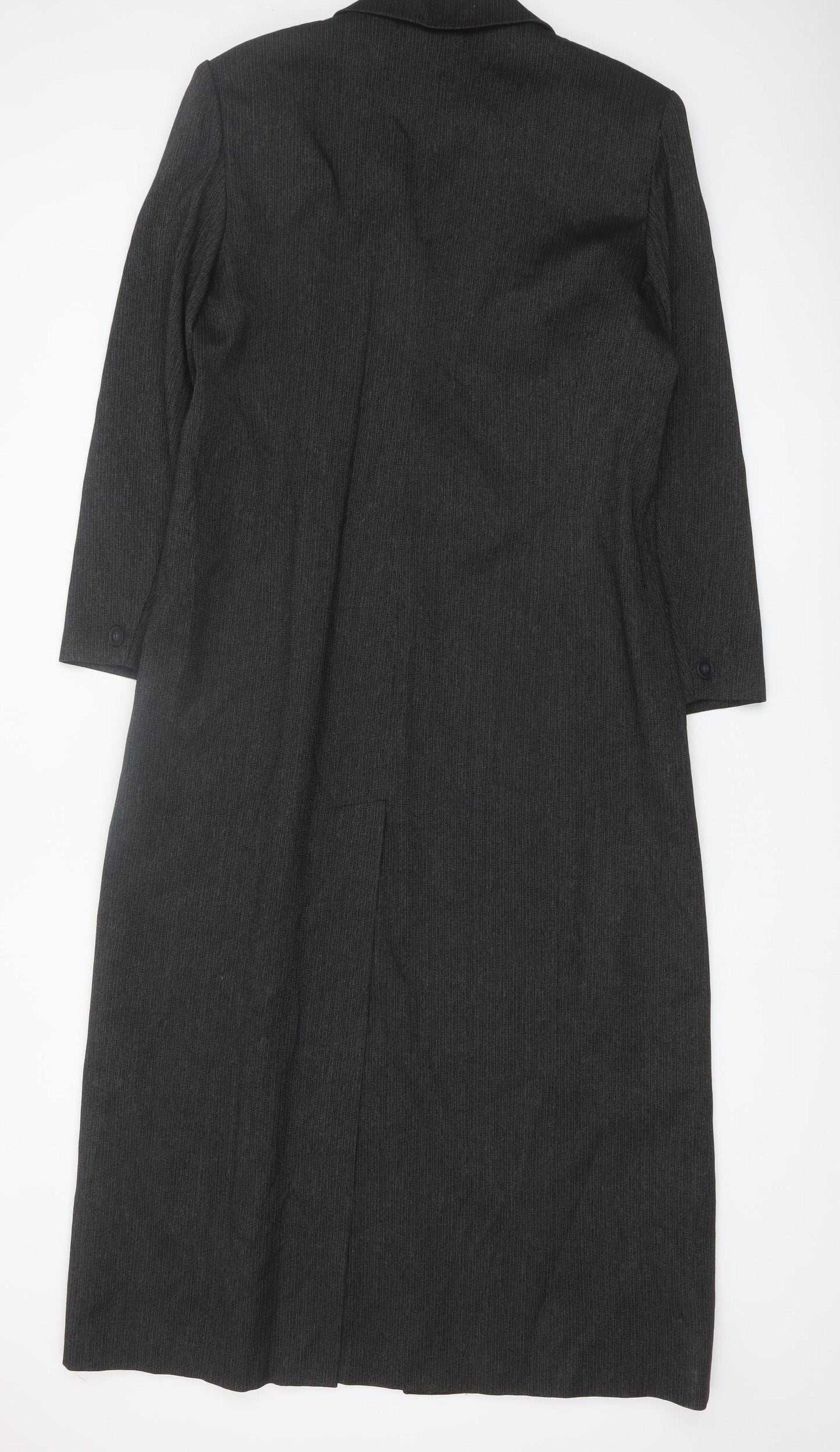 Larry Levine Women’s Grey Pinstripe Long Overcoat Size 16