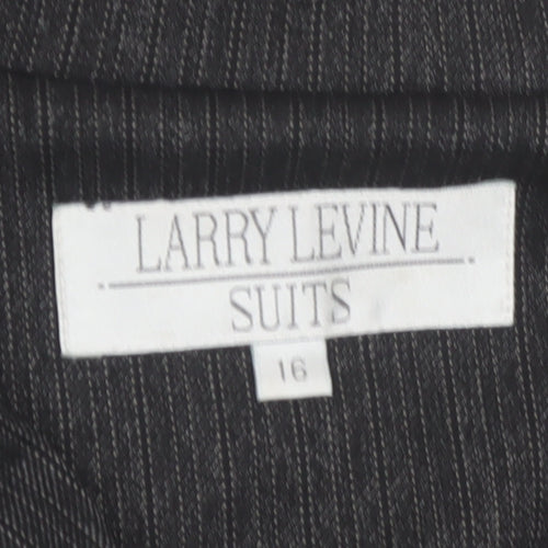 Larry Levine Women’s Grey Pinstripe Long Overcoat Size 16