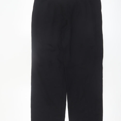 Marks and Spencer Women Black Size 12 Regular Stretch Trousers