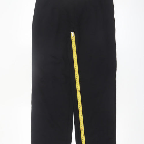Marks and Spencer Women Black Size 12 Regular Stretch Trousers