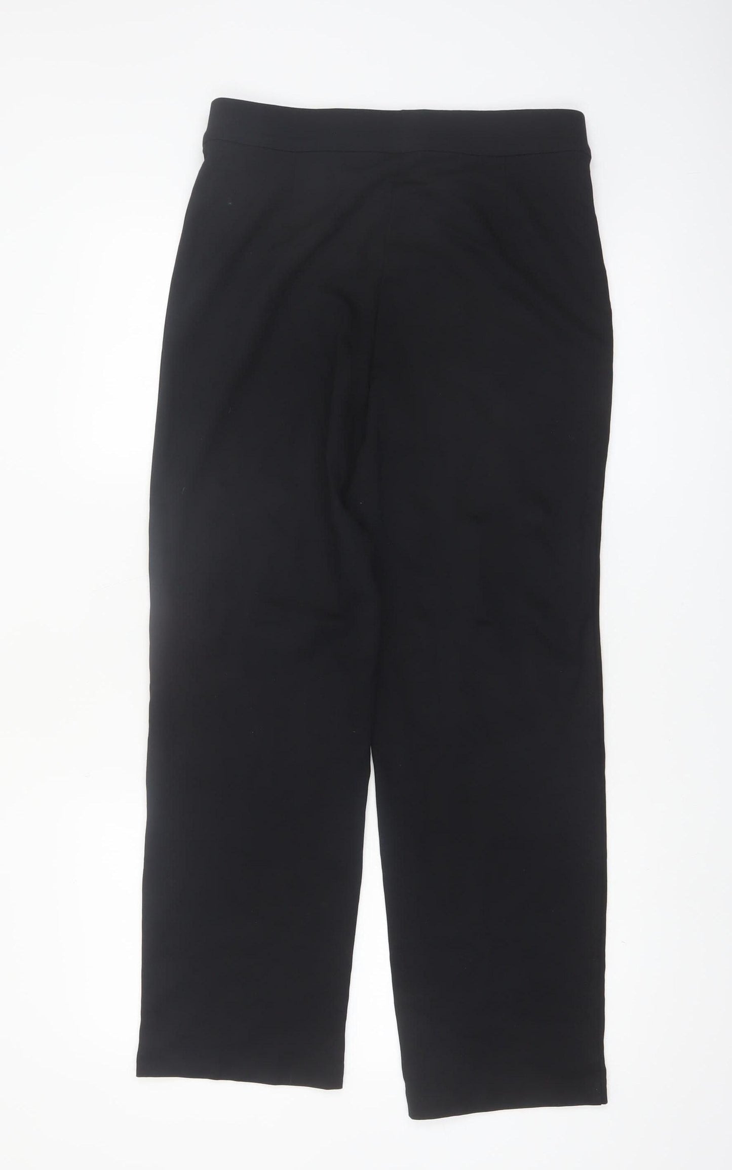 Marks and Spencer Women Black Size 12 Regular Stretch Trousers