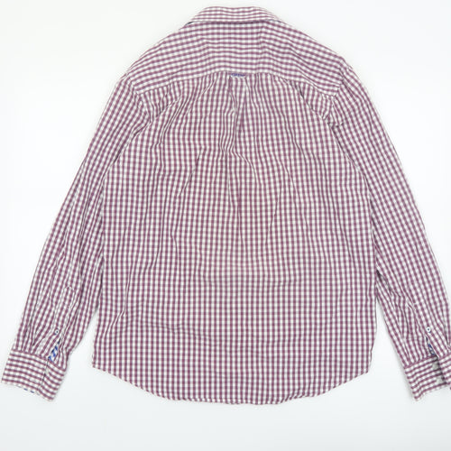 Crew Clothing Company Men's Red Check Classic Fit Long Sleeve Button-Up Shirt M