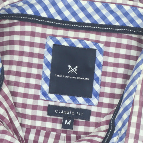 Crew Clothing Company Men's Red Check Classic Fit Long Sleeve Button-Up Shirt M