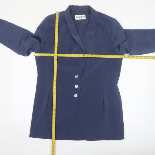 Windsmoor Women's Blue Shawl Lapel Single-Breasted Blazer Size 14
