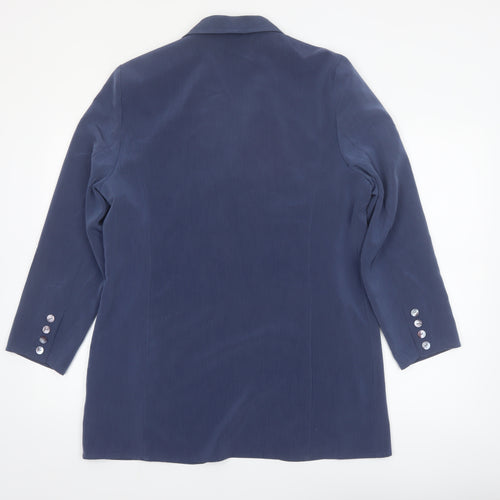 Windsmoor Women's Blue Shawl Lapel Single-Breasted Blazer Size 14