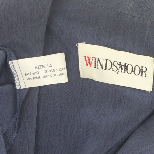 Windsmoor Women's Blue Shawl Lapel Single-Breasted Blazer Size 14