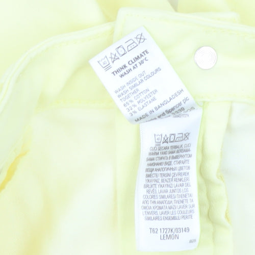 Marks and Spencer Women's Yellow Cropped Stretch Trousers Size 18