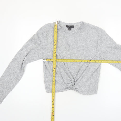 New Look Girls Grey Cropped Twist Front Long Sleeve Top 14-15 Years