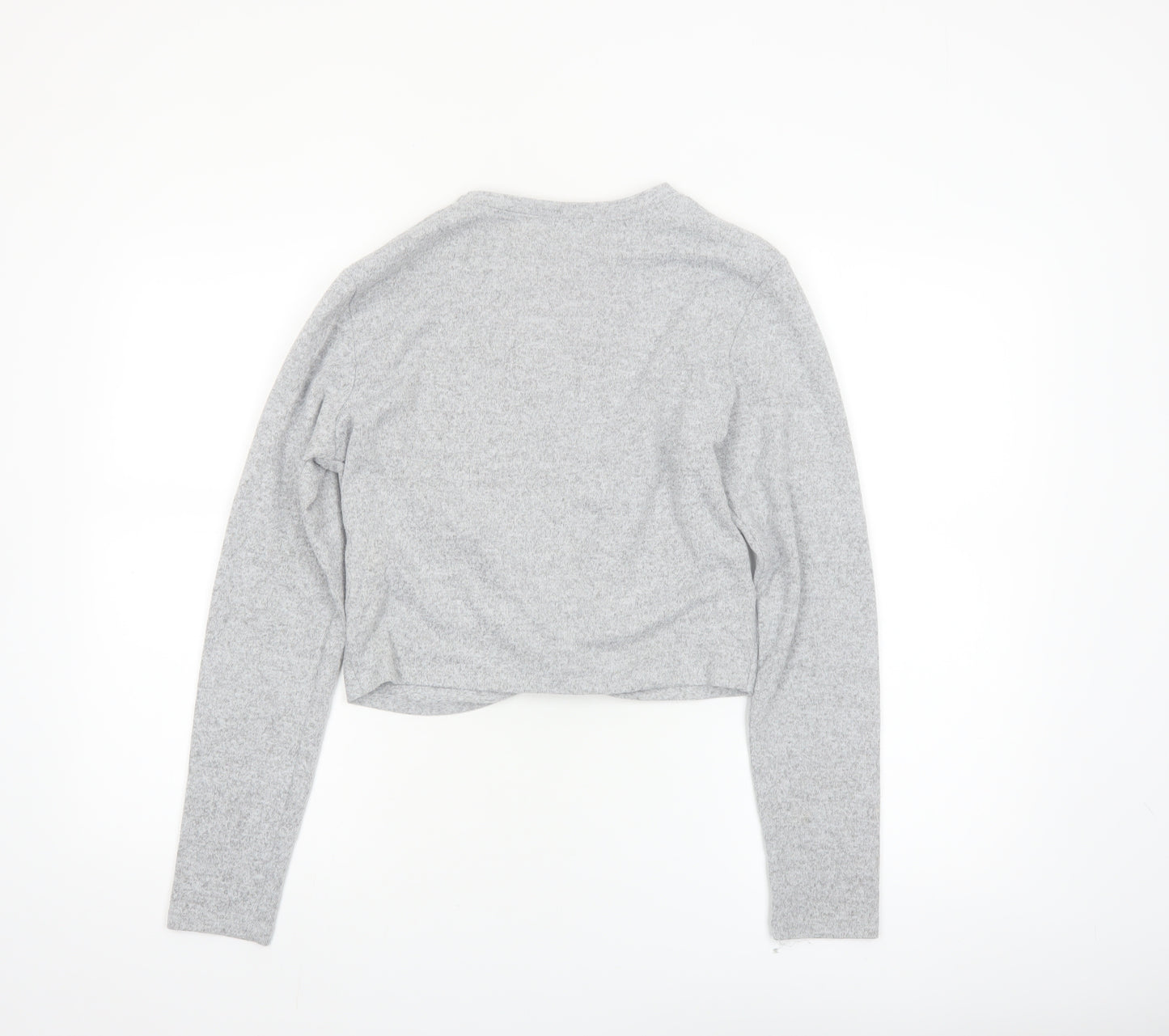 New Look Girls Grey Cropped Twist Front Long Sleeve Top 14-15 Years