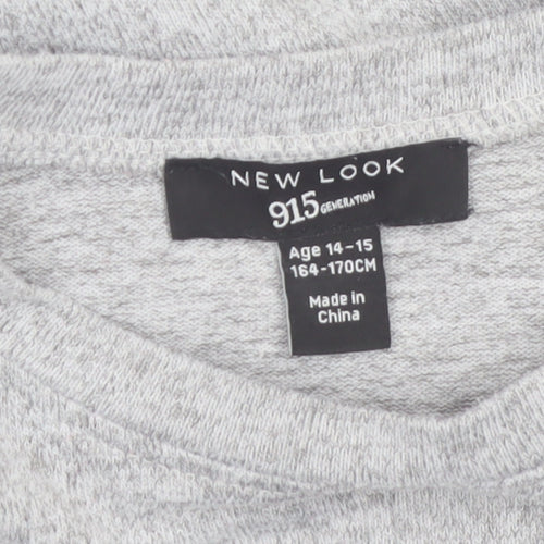 New Look Girls Grey Cropped Twist Front Long Sleeve Top 14-15 Years