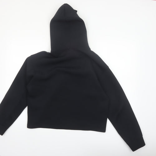 Uniqlo Women Black Medium Pullover Hoodie Polyester Blend