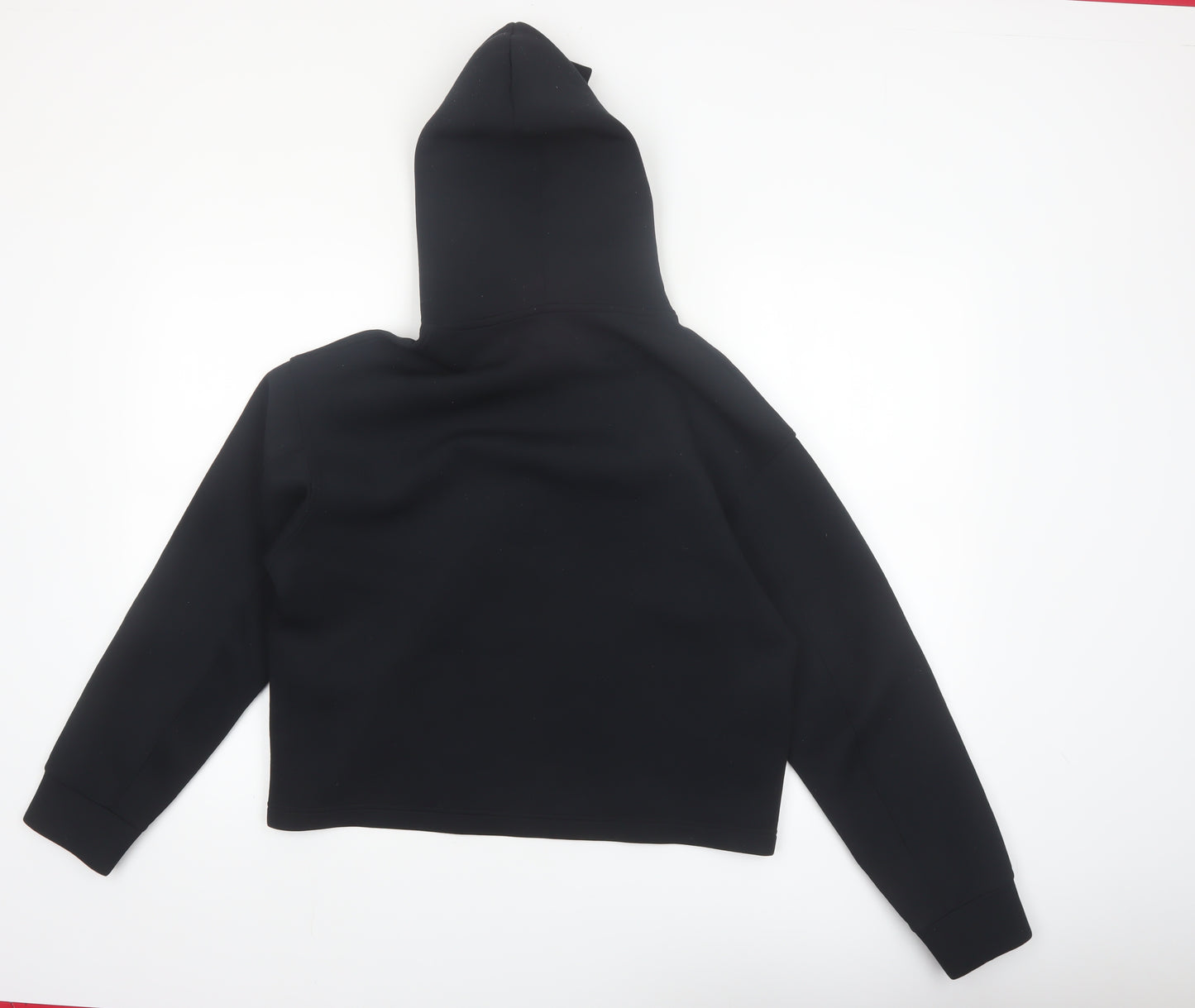Uniqlo Women Black Medium Pullover Hoodie Polyester Blend