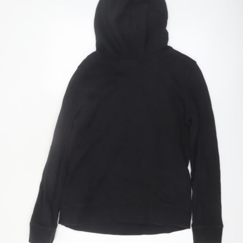 Adidas Women Black Trefoil Hoodie Size 8 Pullover Cotton Blend