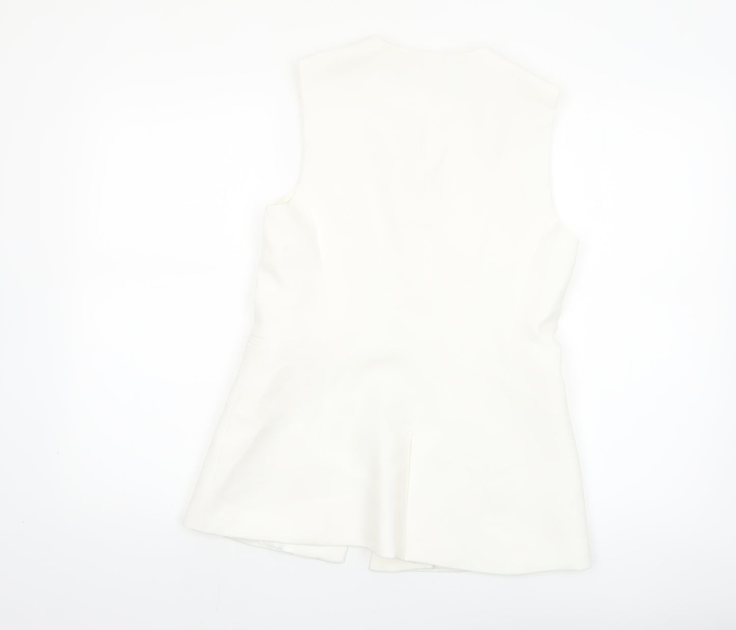 Zara Women Ivory Sleeveless Suit Waistcoat Size S Tailored Lined