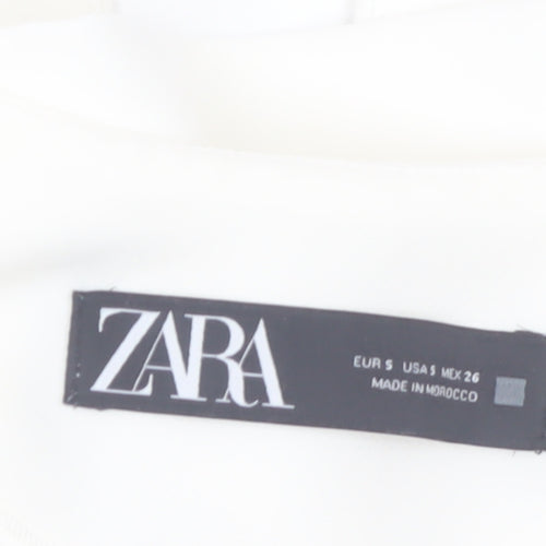 Zara Women Ivory Sleeveless Suit Waistcoat Size S Tailored Lined