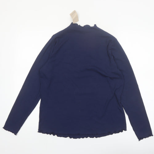 Esmara Womens Blue Mock Neck Long Sleeve Basic Top Size 16/18