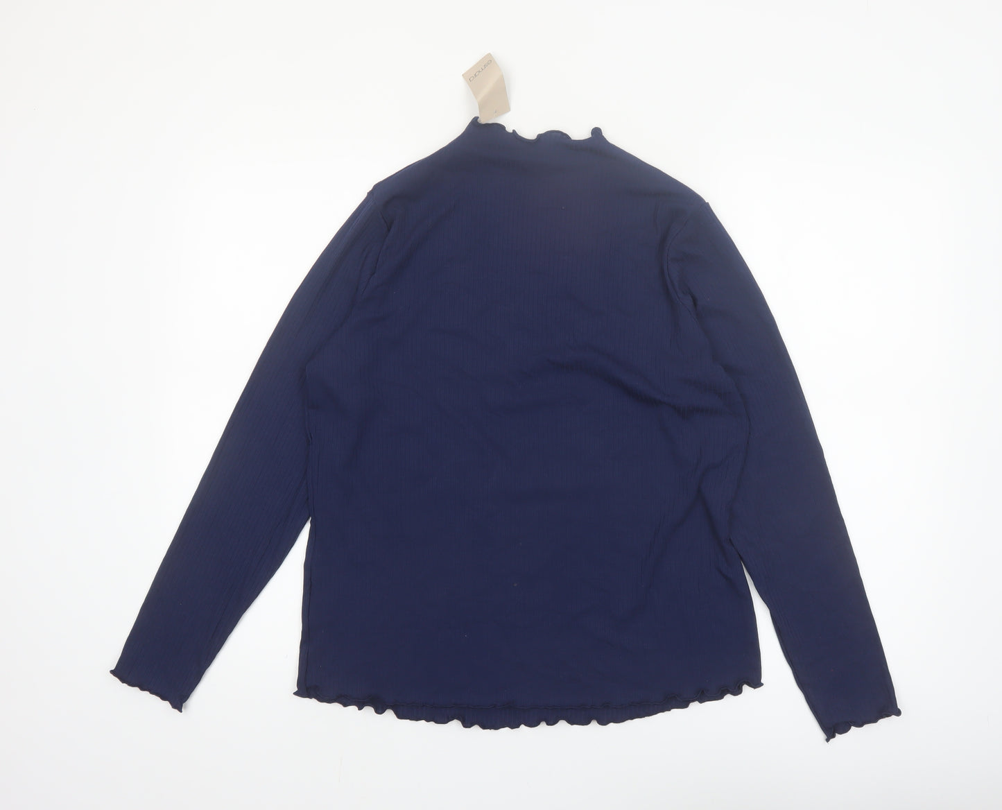 Esmara Womens Blue Mock Neck Long Sleeve Basic Top Size 16/18