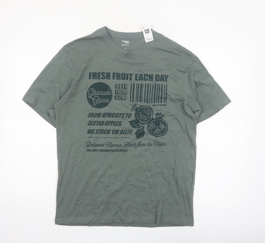 Dunnes Stores Men's Green Graphic Print Regular Fit T-Shirt Size S
