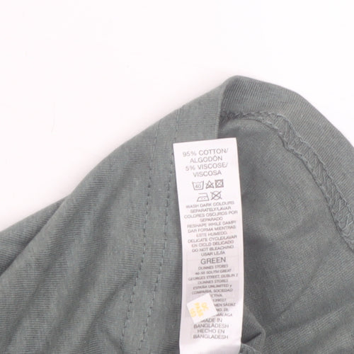 Dunnes Stores Men's Green Graphic Print Regular Fit T-Shirt Size S