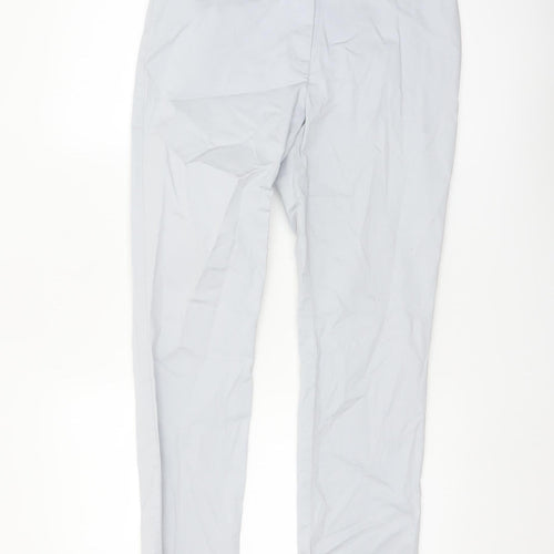 Marks and Spencer Women’s Grey Stretch Cotton Straight Trousers UK 10 Short