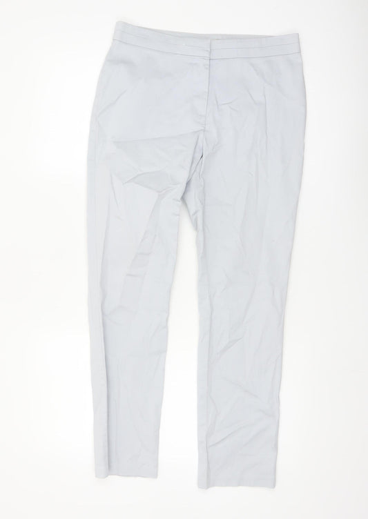 Marks and Spencer Women’s Grey Stretch Cotton Straight Trousers UK 10 Short