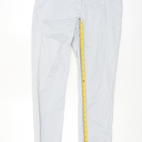 Marks and Spencer Women’s Grey Stretch Cotton Straight Trousers UK 10 Short