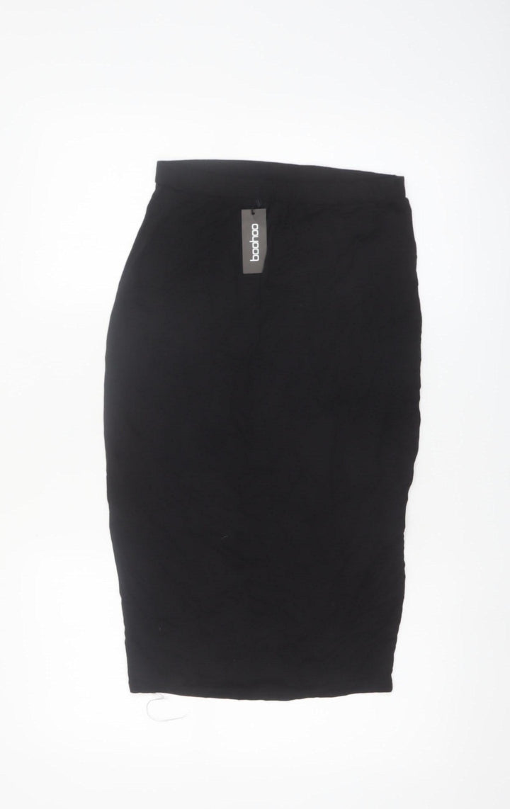 Boohoo Women's Black Size 14 Midi Pencil Jersey Skirt