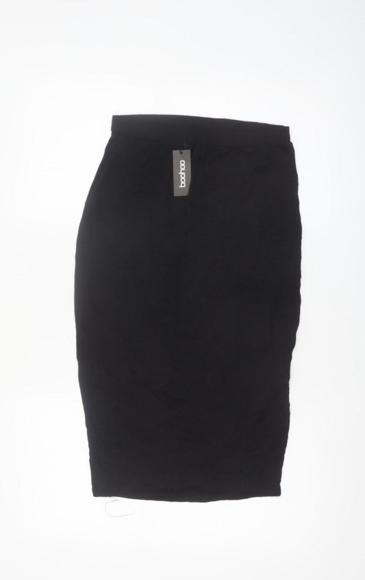 Boohoo Women's Black Size 14 Midi Pencil Jersey Skirt