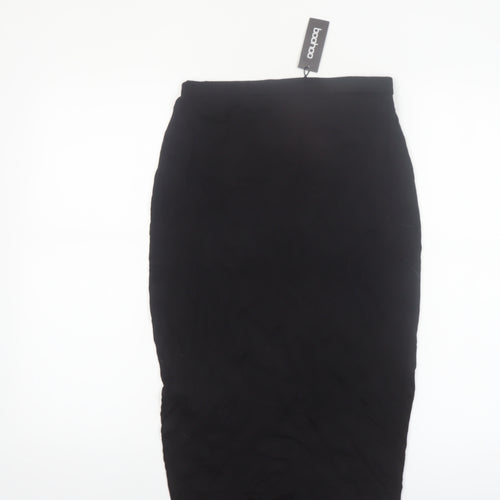 Boohoo Women's Black Size 14 Midi Pencil Jersey Skirt