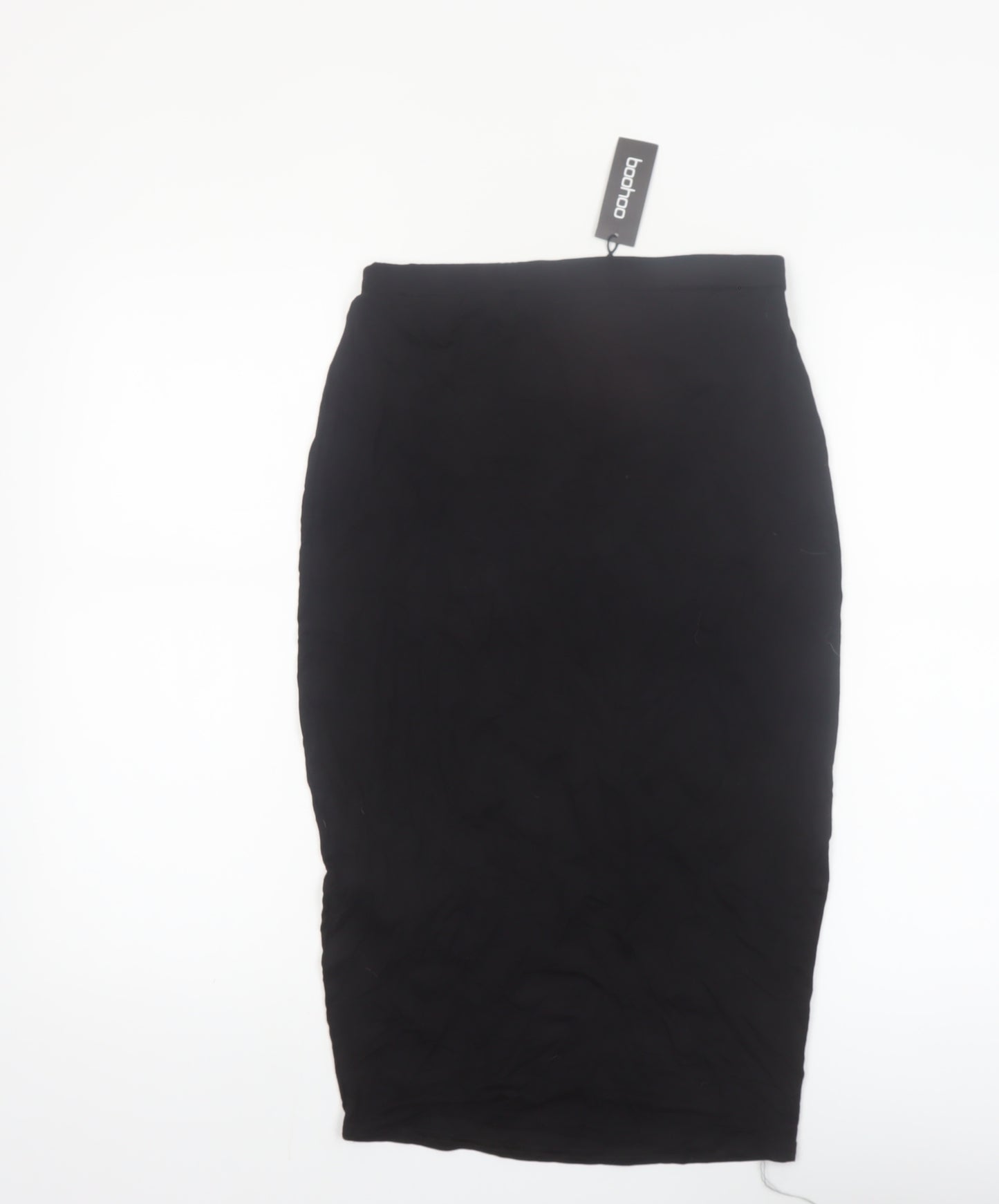 Boohoo Women's Black Size 14 Midi Pencil Jersey Skirt