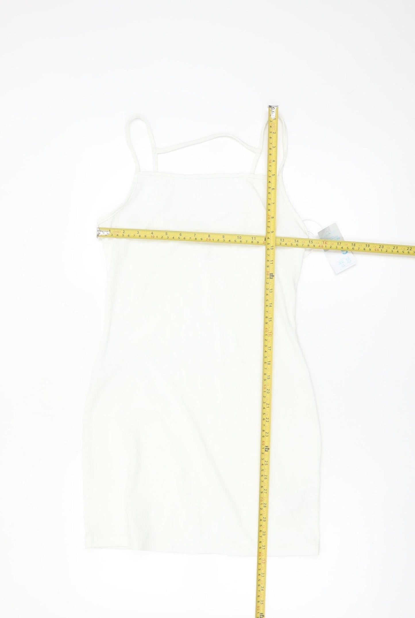 Primark Women White Slip Dress Size 10-12 Sleeveless Summer Style