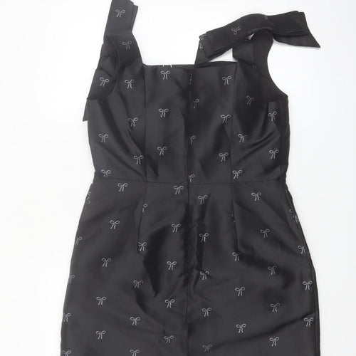 Marks and Spencer Women's Black Size 14 Shift Dress with Bow Accent