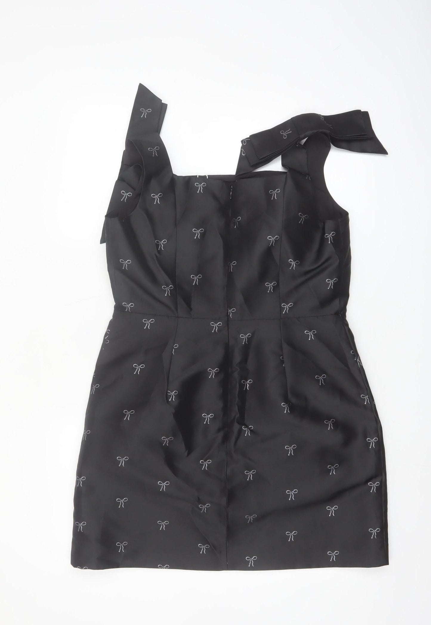 Marks and Spencer Women's Black Size 14 Shift Dress with Bow Accent