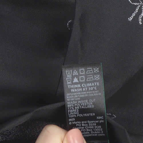 Marks and Spencer Women's Black Size 14 Shift Dress with Bow Accent