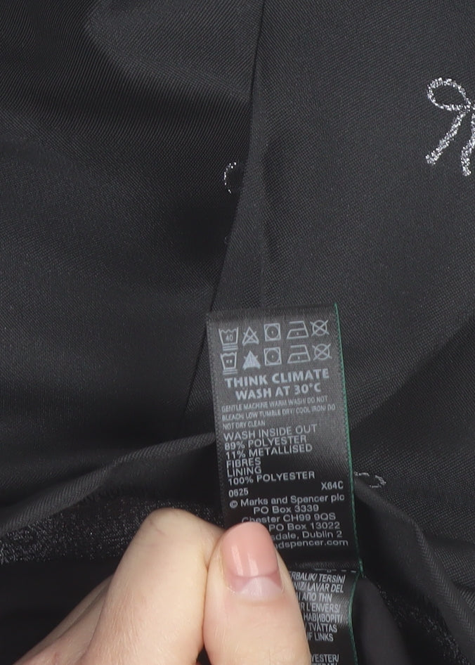 Marks and Spencer Women's Black Size 14 Shift Dress with Bow Accent