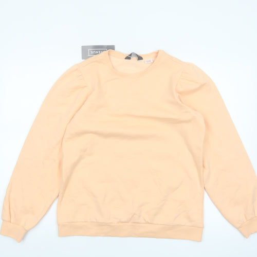 Avenue Women Peach Pullover Sweatshirt Size 8-10 Cotton Blend Casual