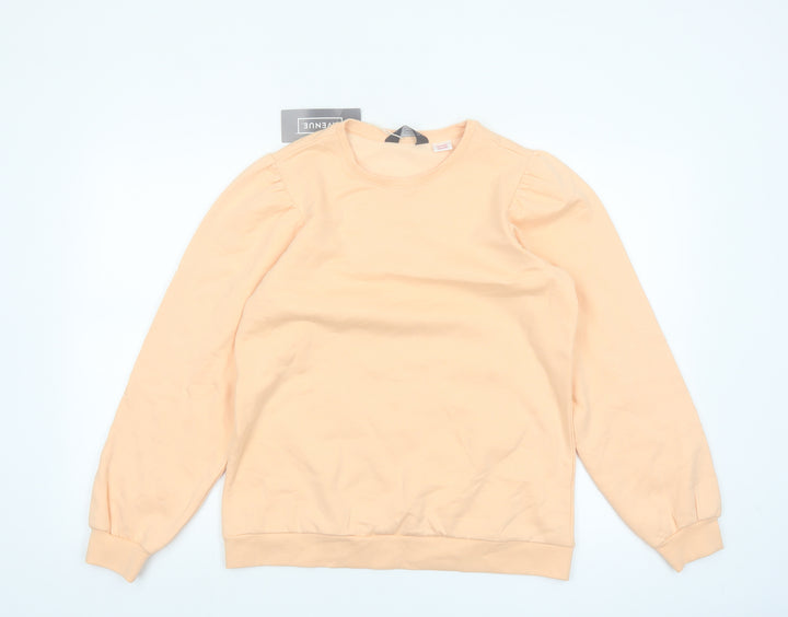 Avenue Women Peach Pullover Sweatshirt Size 8-10 Cotton Blend Casual