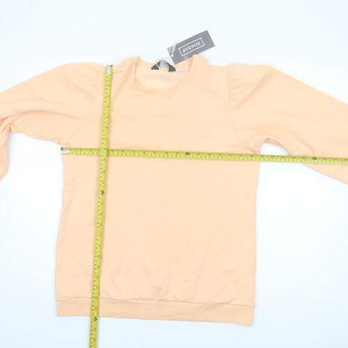 Avenue Women Peach Pullover Sweatshirt Size 8-10 Cotton Blend Casual