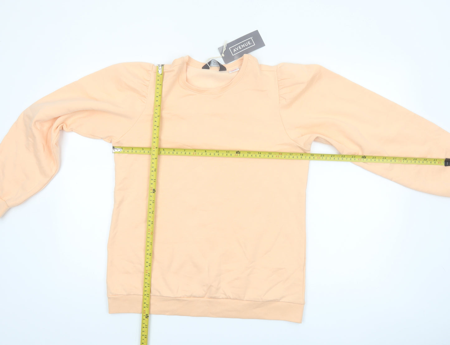 Avenue Women Peach Pullover Sweatshirt Size 8-10 Cotton Blend Casual