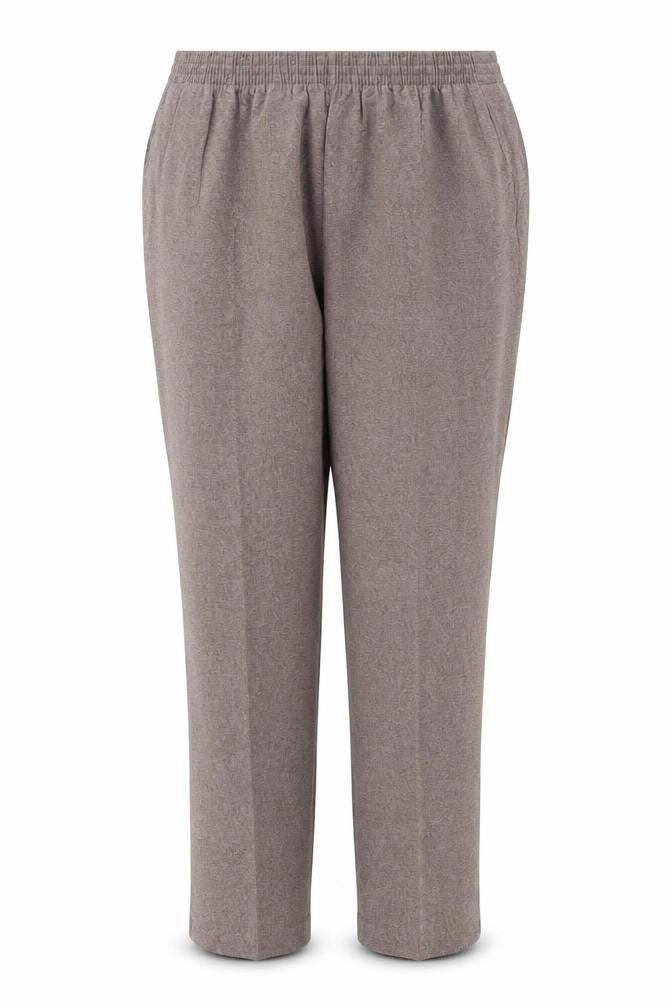 Front view of Emma Collection women’s brown, size UK 16, straight trousers